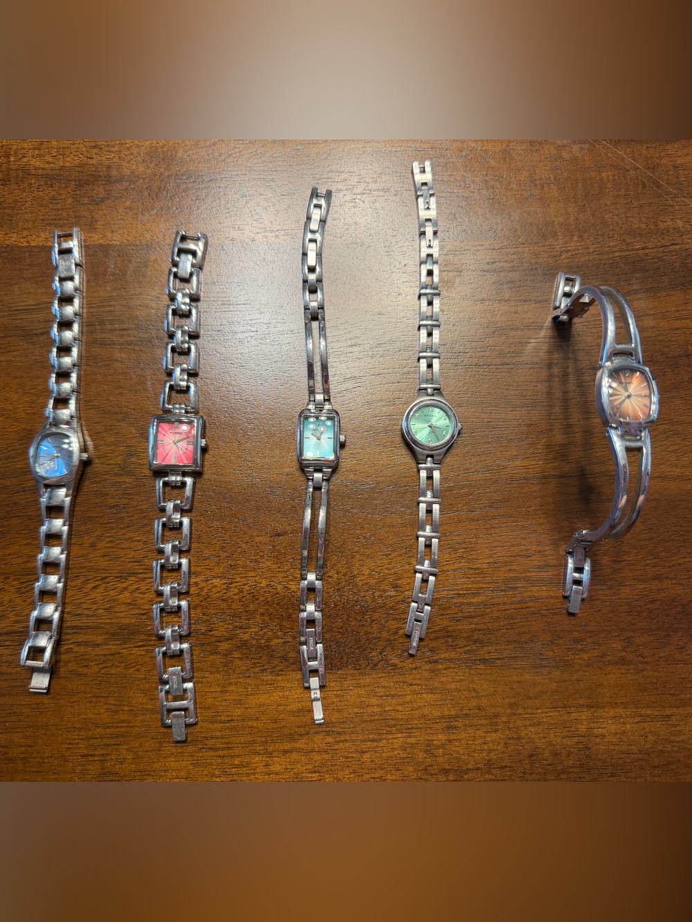 Fossil Women's Silver Bracelet Watches with Multi-Color Dials